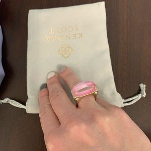 Super fun pink 1/2 moon ring